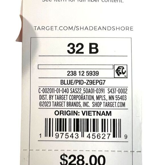 NEW Shade & Shore Ribbed Underwire Bikini Light Blue Top 32B - Picture 7 of 7